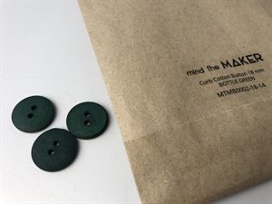 Curb cotton button fra mind the maker - i bottle green, 18 mm